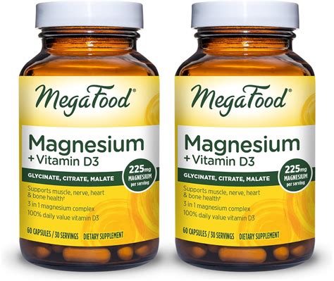 Amazon.com: MegaFood Magnesium + Vitamin D3 Magnesium Complex with ...