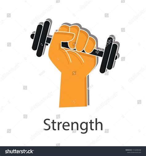 Strength Icon Concept On White Background: vector de stock (libre de ...