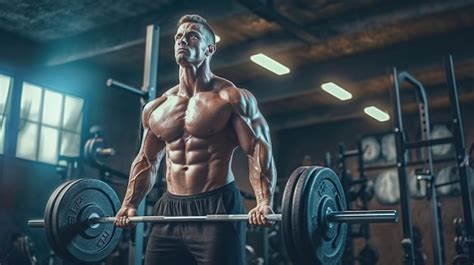 Premium AI Image | A man lifting weights in a gym