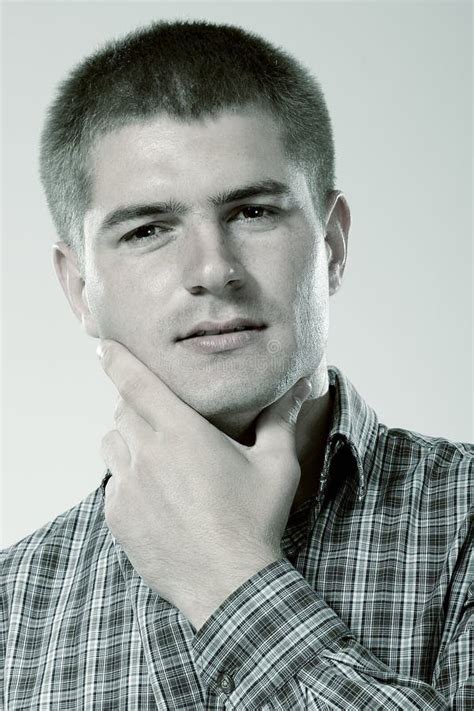 Attractive Man Cheerful Handsome Young Isolated on White Stock Image ...