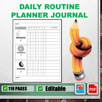 Daily Routine Planner journal