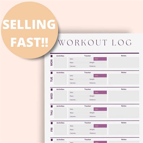 DIGITAL WORKOUT LOG, Workout Tracker, Workout Planner, Meal Planner ...