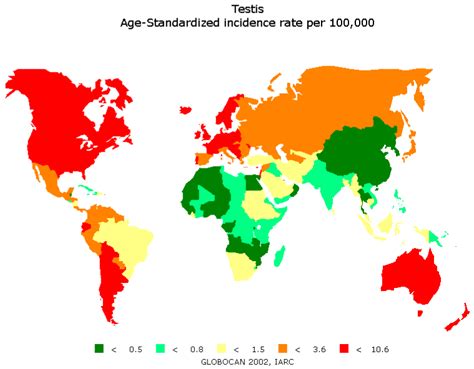 Age-standarized global incidence of testicular cancer. From: J. Ferlay,... | Download Scientific ...