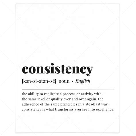 Consistency Definition Print | Motivational Wall Art | Instant Download ...