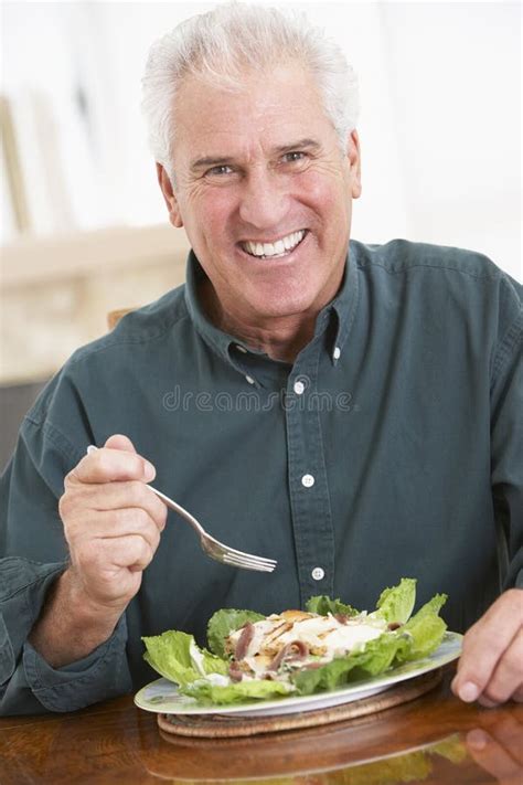 Senior Man Eating a Healthy Meal Stock Photo - Image of healthy ...