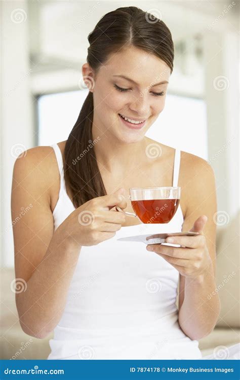 Young Woman Drinking Herbal Tea Stock Photo - Image of person, people: 7874178