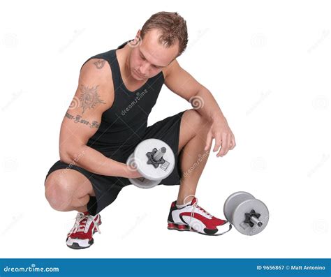 Man lifting weights stock image. Image of weights, physical - 9656867