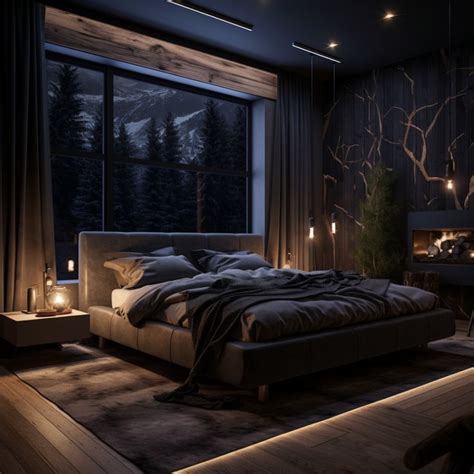 Dark Modern Bedroom with Cozy Ambiance