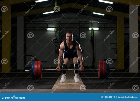 Powerlifter Heavy Weight Barbell Exercise Deadlift in Powerlifti Stock ...