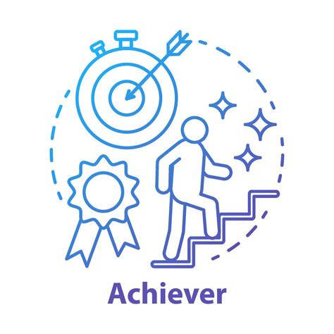 Achiever blue concept icon. Successful person idea thin line ...