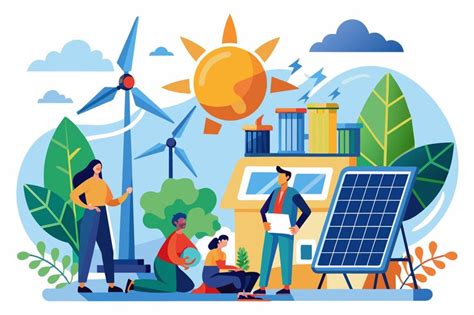 An illustration of people gathered around a building showcasing ...