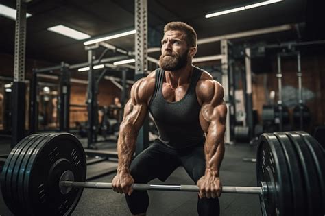 Premium AI Image | strong man training in gym