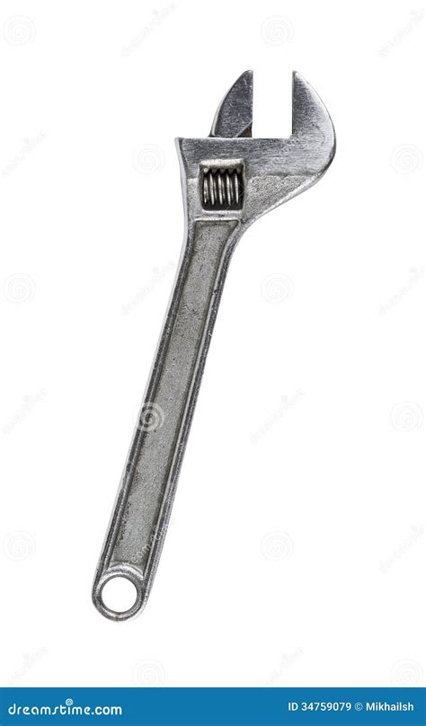 Adjustable wrench isolated stock image. Image of metallic - 34759079