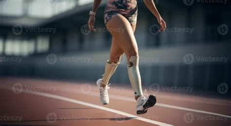 A determined professional athlete, equipped with adaptive sports gear ...