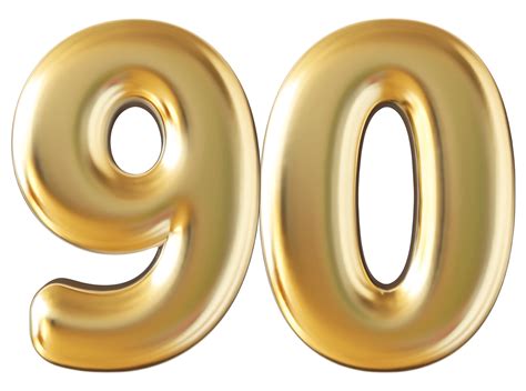Gold 3d number 90 36304550 PNG