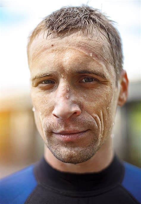 Portrait Of A Handsome Young Man In Diving Suit Stock Photo - Image of ...