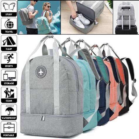 Waterproof Nylon Backpacks Dry-Wet Separation Travel Storage Backpack ...