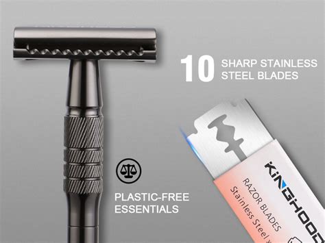 Amazon.com: Single Blade Safety Razor Reusable Eco-Friendly Zero Waste Metal Razor with 10 ...