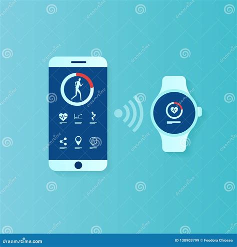 Vector of User Interface for Smartwatch and Smartphone Being ...