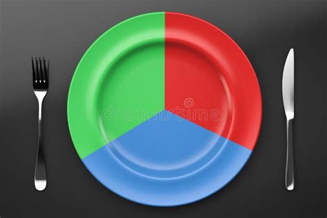 Empty Plate with Markings. Balanced Nutrition Concept Stock ...