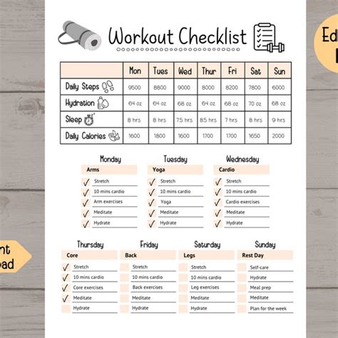 Workout Plan - Etsy