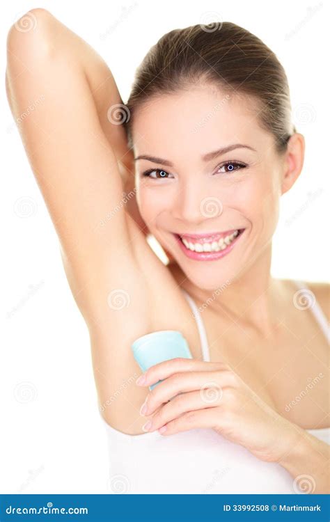 Deodorant - Woman Applying Deodorant In Armpit Royalty Free Stock ...