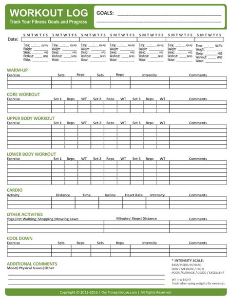 A Printable Workout Log Can Help Track Your Fitness Progress | Workout log, Printable workouts ...