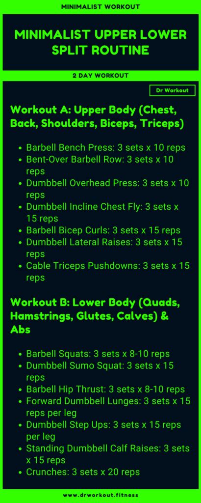 Minimalist Upper Lower Split Routine (with PDF) | Dr Workout