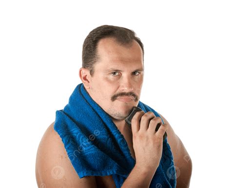 Man Shaving Face With Electric Razor One, Appearance, Strong, Razor PNG ...