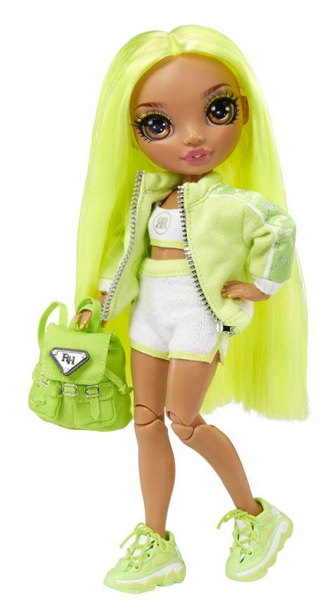 Rainbow High Jr High Karma Nichols- 9-inch NEON GREEN Fashion Doll with ...