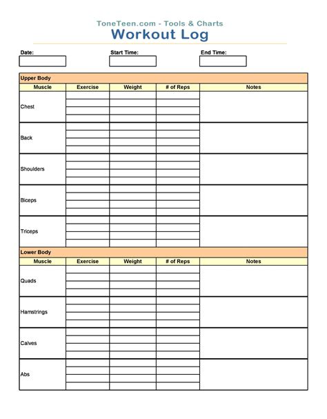 30 Useful Workout Log Templates (Free Spreadsheets)