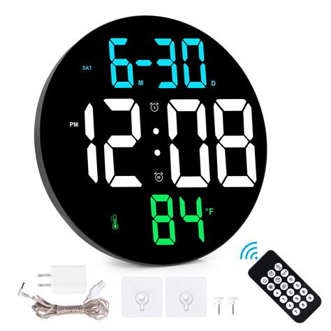 Digital Wall Clock, LED Digital Clocks Large Numbers Wall Display w ...