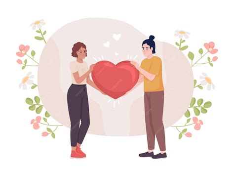 Premium Vector | Supportive relationship flat concept vector illustration