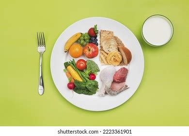 Healthy Food Plate Usda Balanced Diet Stock Photo 2223361901 | Shutterstock
