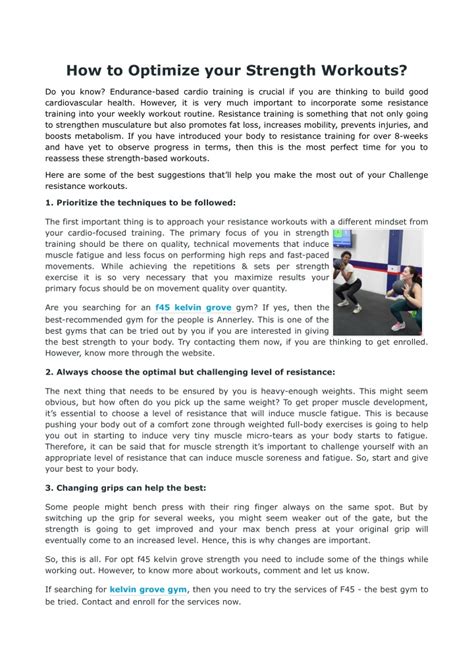 How to optimize efficient 45-min workouts for peak strength, endurance, and faster recovery?