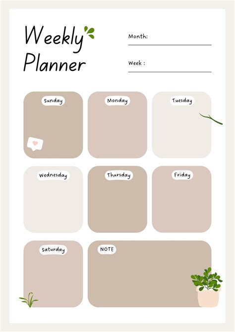 Cute Weekly Schedule Template