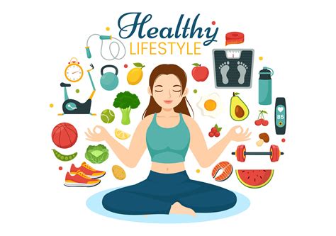 Healthy Lifestyle Vector Illustration with Organic Vegetables or Fruit ...