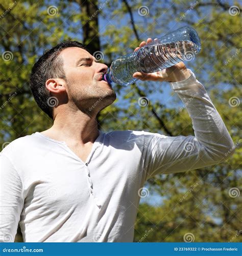 Handsome Man Drinking Water Stock Photo - Image of rest, cool: 23769322