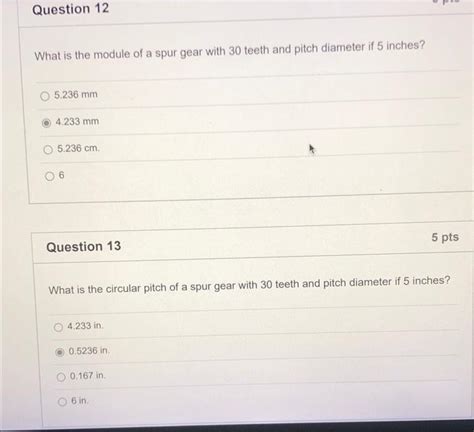 What is the pitch diameter of a spur gear with 40 teeth and a module of 2.5 mm?