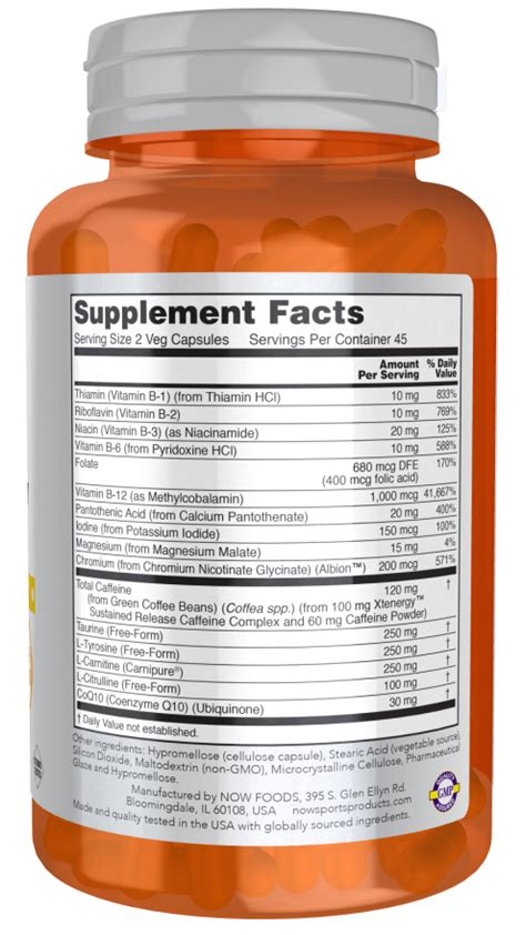 Sustained Energy Veg Capsules | NOW Foods