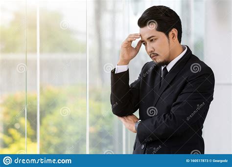 Stressed Business Man Thinking about Problem in Office Stock Image - Image of crisis, adult ...