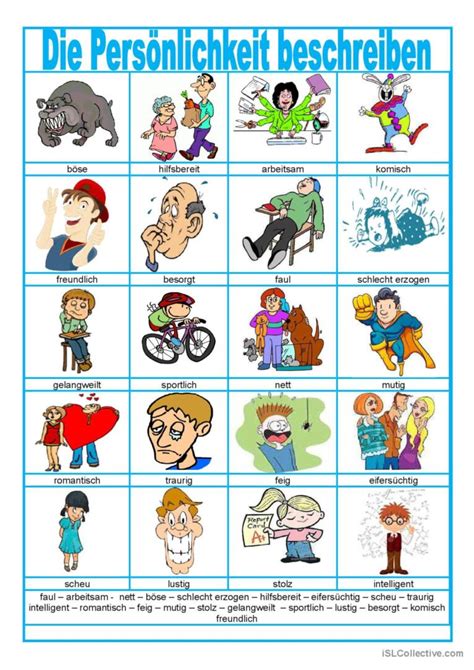 Adjektive - Die Persönlichkeit besch…: Deutsch DAF Arbeitsblätter pdf & doc