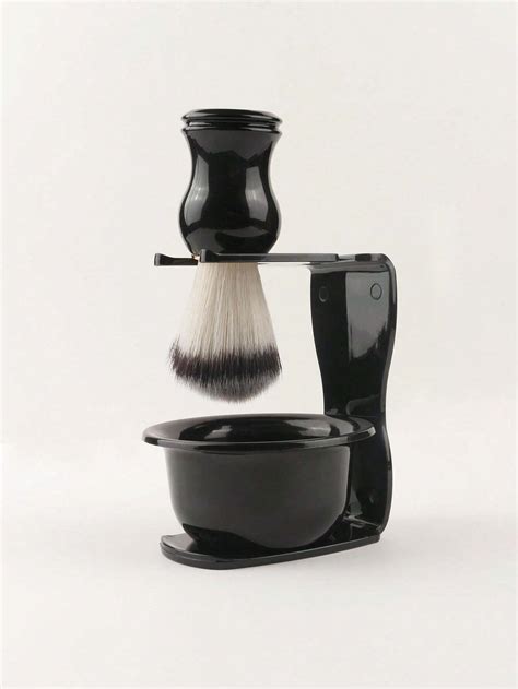 3pcs Black Shaving Bowl, Brush And Holder Set - Men Shaving Lather Bowl ...