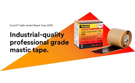 Scotch Cable Jacket Repair Tape 2234, 2 in x 6 ft, Black: Electrical ...