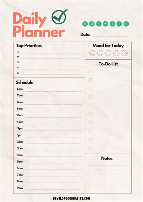 Detailed Daily Planner at netchanablog Blog