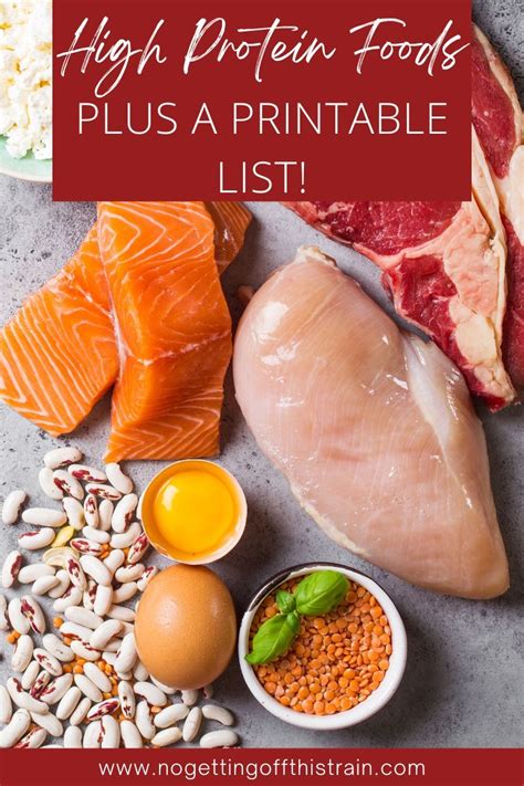 Printable List Of High Protein Foods