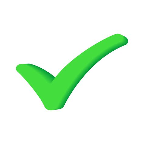 Correct Tick Green 3D Sign Isolated Vector Illustration 26309101 Vector ...