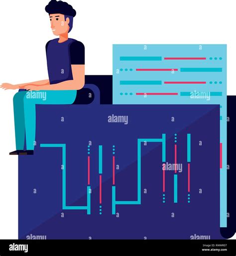 Young man documents sitting Stock Vector Images - Alamy