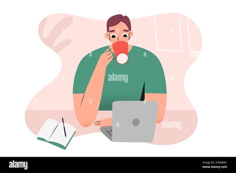 Man working notebook Stock Vector Images - Alamy