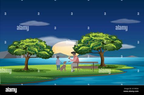 Man son in outdoor Stock Vector Images - Alamy